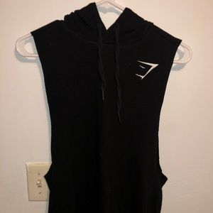 Black Gymshark Cut off Hoodie